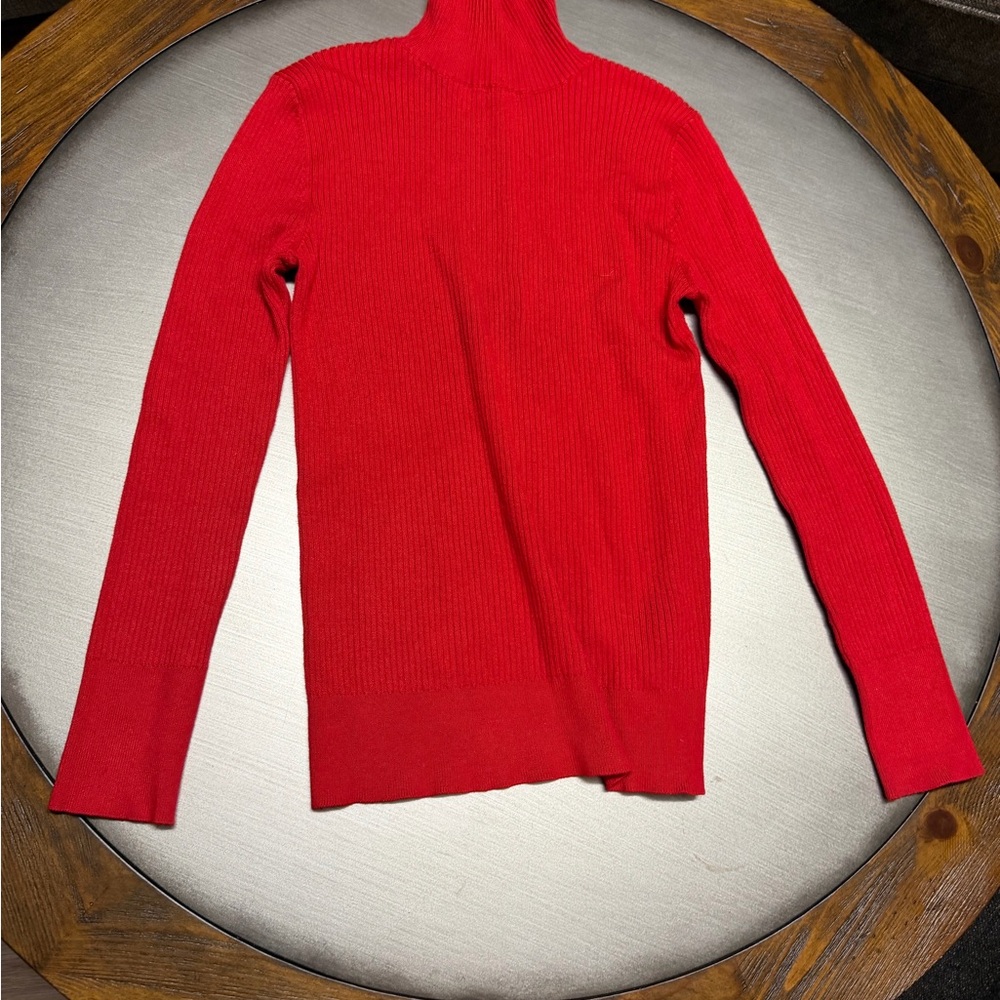 Time and Tru Vibrant Red Turtleneck Sweater